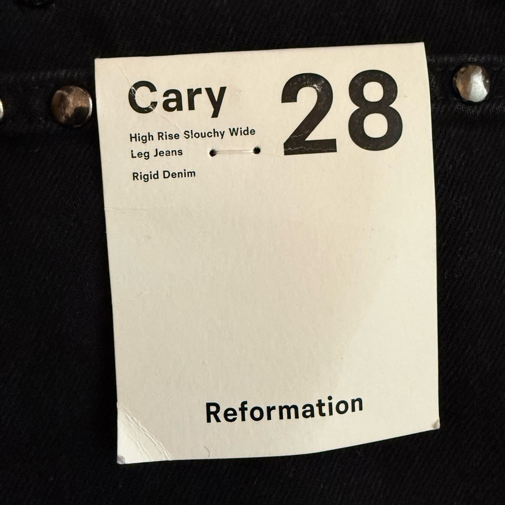 Reformation Black Stud-Trim Wide-Leg Jeans - Picture 14 of 14